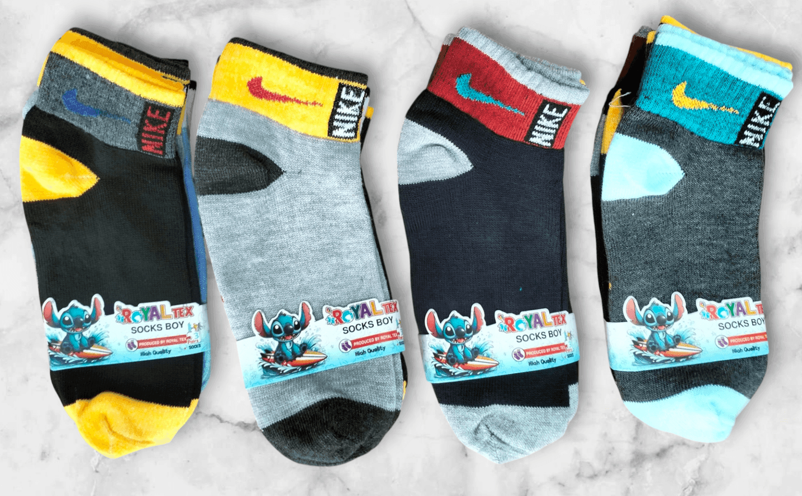 12 شرابات نيك هاف لوكس اطفالي من 4-6سنين )